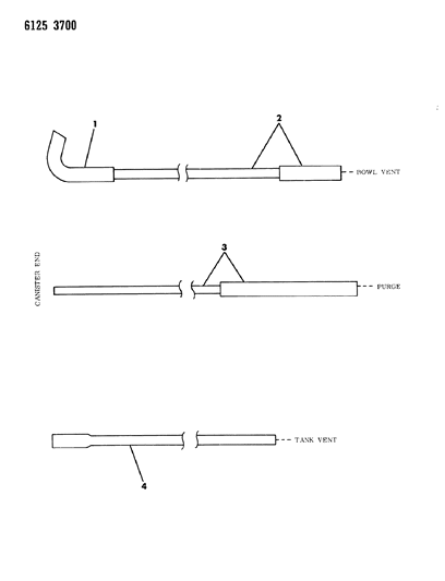 1986 Chrysler Town & Country Vapor Canister Hose Harness Diagram 1