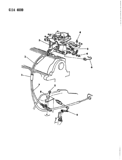 1986 Chrysler Town & Country Throttle Control Diagram 2
