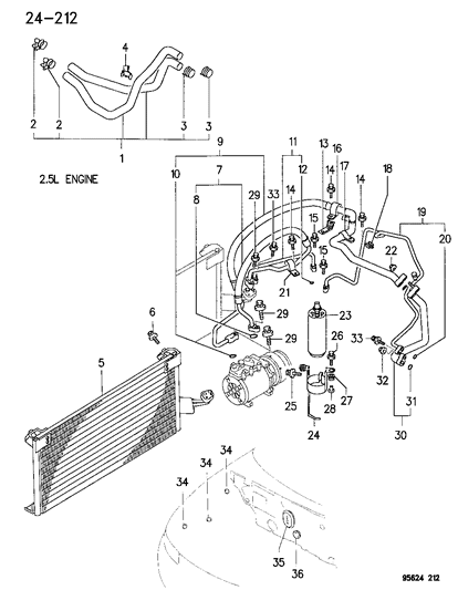 1995 Dodge Avenger Line Diagram for MB938449