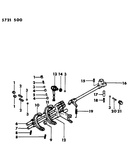 1986 Dodge Ram 50 Control, Shift Diagram 1