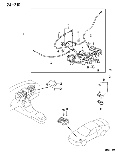 1995 Dodge Avenger Heater & A/C Controls Diagram