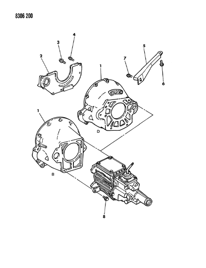 1989 Dodge W350 Housing & Pan, Clutch Diagram