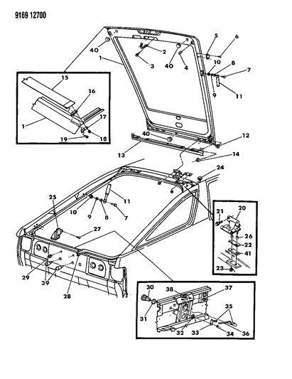 1989 Dodge Daytona Liftgate Panel Diagram