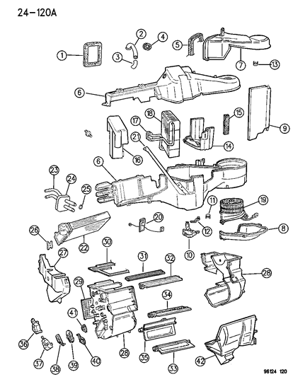 1996 Dodge Grand Caravan Heater & A/C Unit Diagram 1