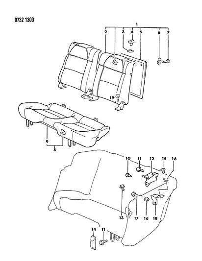 1989 Chrysler Conquest Rear Seat Diagram