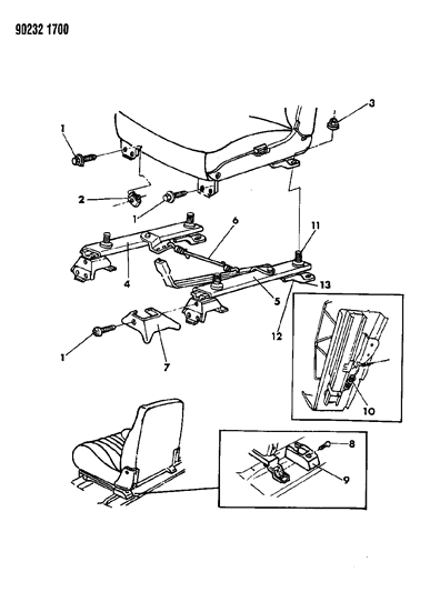 1990 Dodge Shadow Adjuster--Manual And Covers P Body Diagram