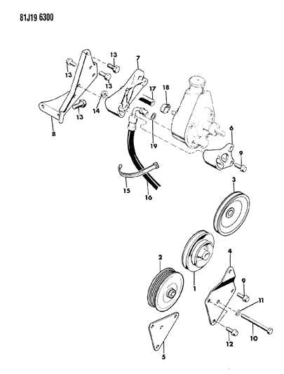 1985 Jeep J10 Pump Mounting - Power Steering Diagram 2