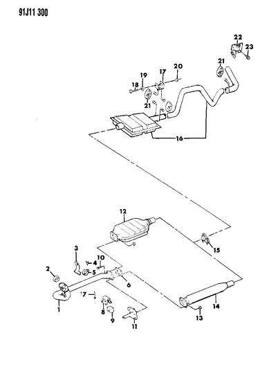 1991 Jeep Comanche Exhaust System Diagram 2