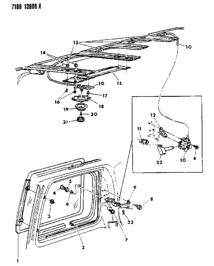 1987 Dodge Grand Caravan Glass - Body Side Aperture Diagram