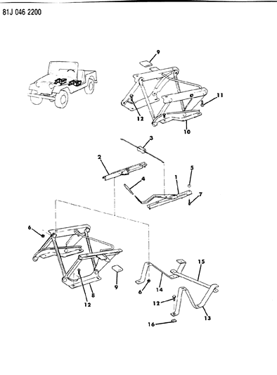 1986 Jeep Wrangler Tracks - Front Bucket Seat Diagram