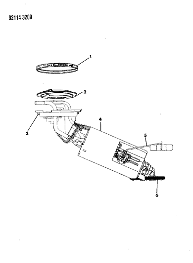 1992 Chrysler Town & Country Fuel Pump & Level Unit Diagram