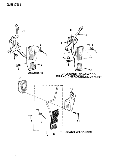 1992 Jeep Comanche Accelerator Pedal Diagram