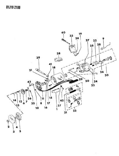 1984 Jeep Wagoneer Housing - Steering Column Upper Diagram 2