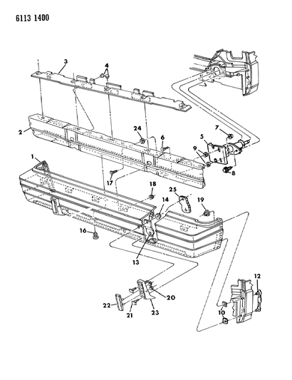 1986 Dodge Aries Bumper, Rear Diagram 2