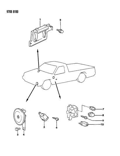 1989 Dodge Ram 50 Horn - Relay - Flasher Diagram