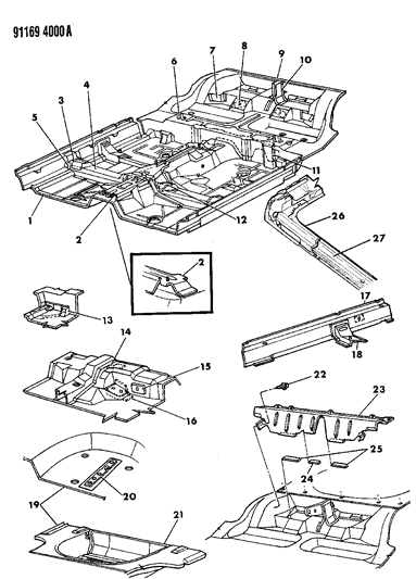 1991 Chrysler LeBaron Rear Diagram for 4512246