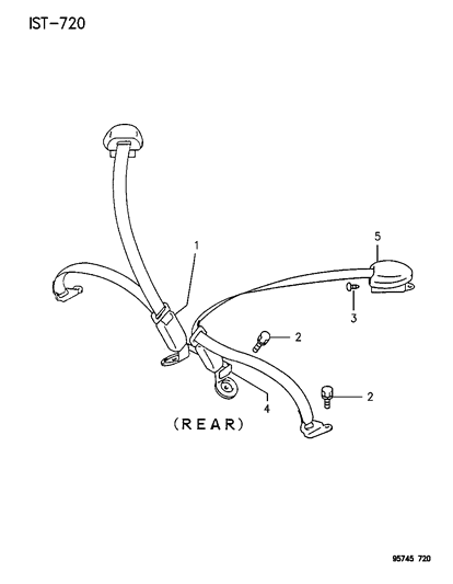 1995 Dodge Stealth Seat Left Belt Diagram for MR750214