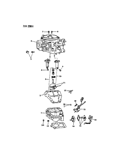 1987 Dodge Grand Caravan Carburetor Internal Components Diagram