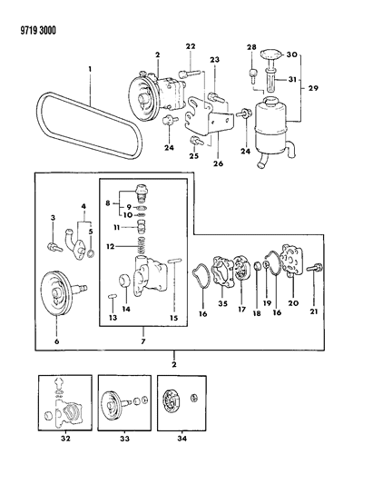 1989 Chrysler Conquest Power Steering Pump Diagram