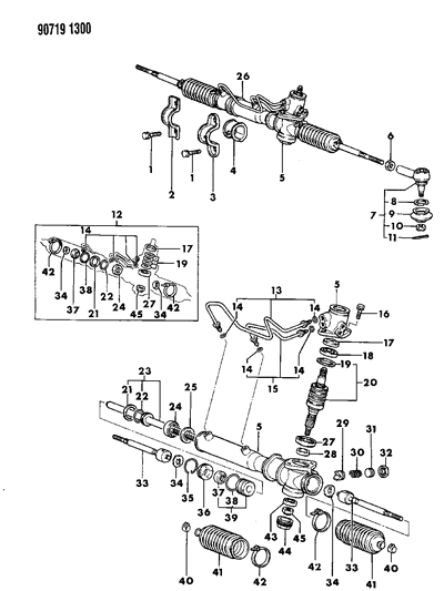 1990 Dodge Colt Gear - Power Steering Diagram