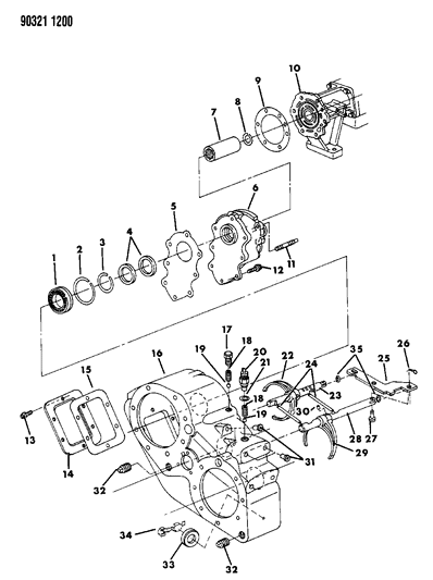 1990 Dodge Ramcharger Case, Transfer & Related Parts Diagram 1