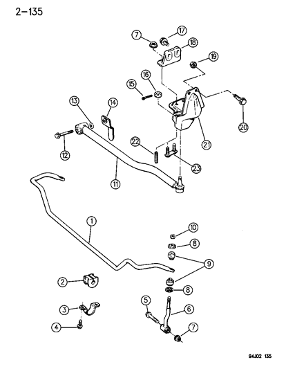 1996 Jeep Grand Cherokee Bar Diagram for 52088423