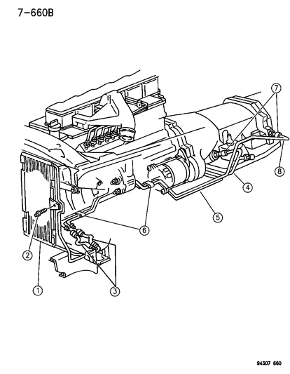 1996 Dodge Ram 2500 Oil Cooler & Lines Diagram 1