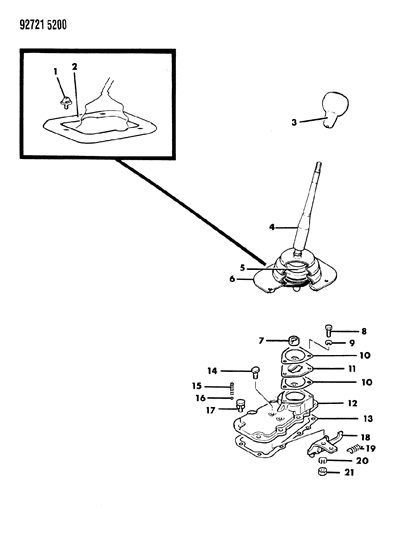 1993 Dodge Ram 50 Controls, Gearshift Diagram 2