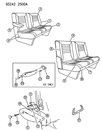 1993 Dodge Grand Caravan Rear Seat Diagram 6