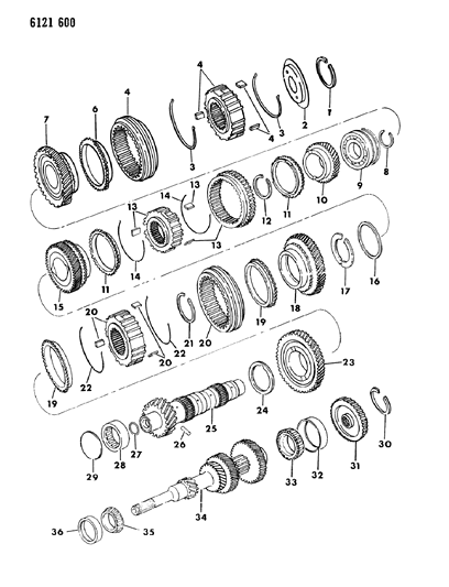 1986 Chrysler LeBaron Gear Train Diagram 2