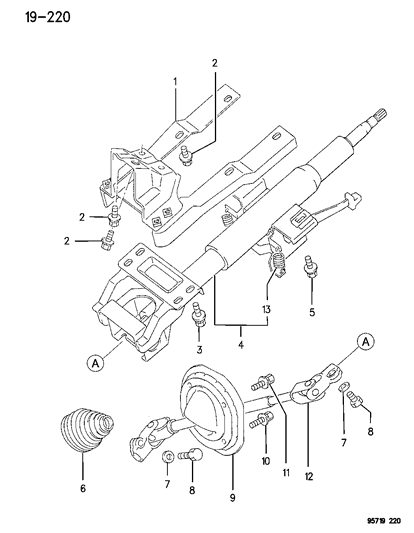 1996 Dodge Stealth Column, Steering Diagram