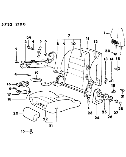 1985 Chrysler Conquest Bolt-HEXAGON Head Diagram for MB144649