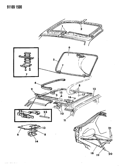 1991 Dodge Shadow Sunroof Diagram