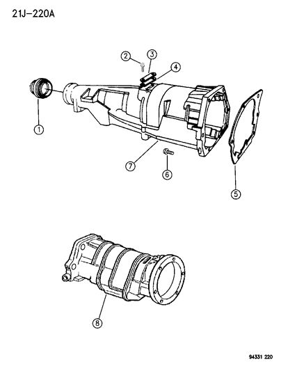 1996 Dodge Ram 2500 Extension - Automatic Transmission Diagram 1