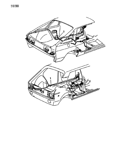 1985 Dodge Omni Wiring - Body & Accessories Diagram