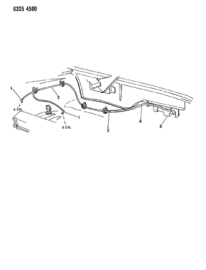 1986 Dodge D150 ESA Hose Harness Diagram