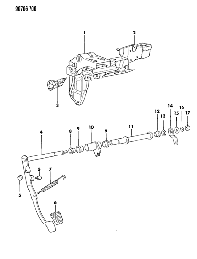 1990 Dodge Colt Clutch Pedal Diagram 4