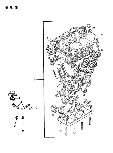1991 Dodge Dynasty Short Engine Diagram