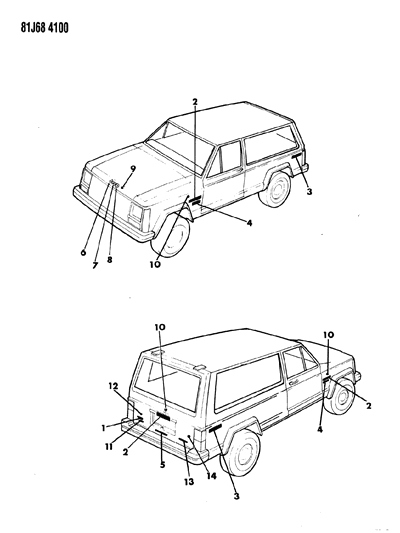 1986 Jeep Cherokee Nameplates Diagram 1