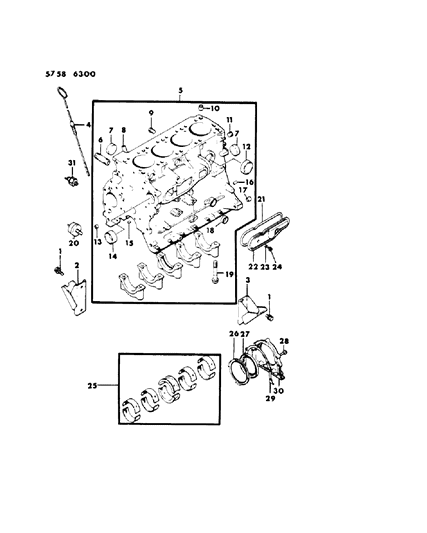 1986 Dodge Ram 50 Guide Oil Level Gauge Diagram for MD020226