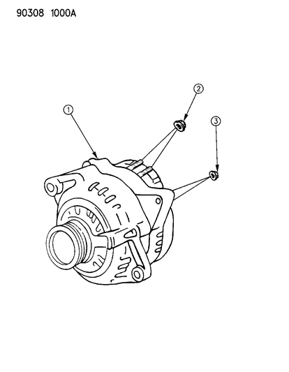 1992 Dodge W250 Alternator & Pulley Diagram