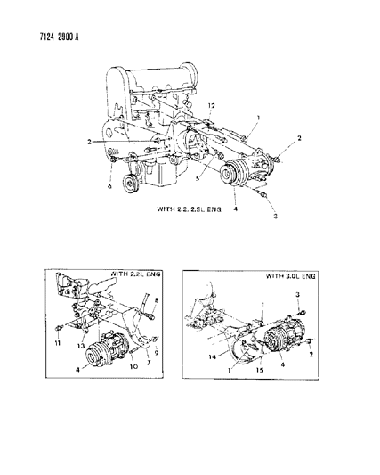 1987 Dodge 600 A/C Compressor Mounting Diagram