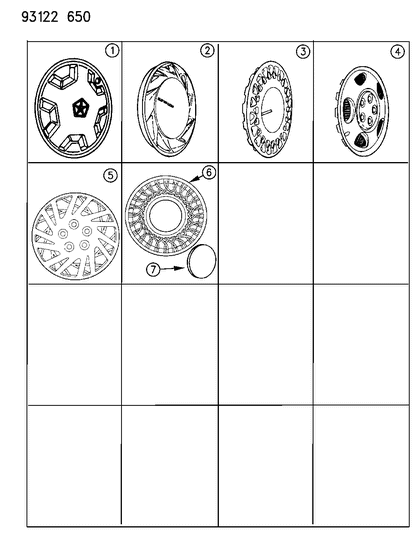 1993 Dodge Grand Caravan Covers, Wheel Diagram