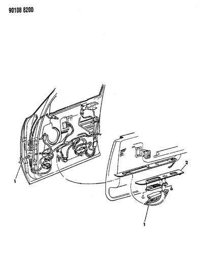 1990 Chrysler Imperial Wiring & Switches - Front Door Diagram