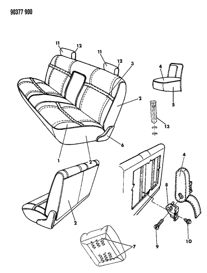 1991 Dodge Dakota Front Seat Diagram 2