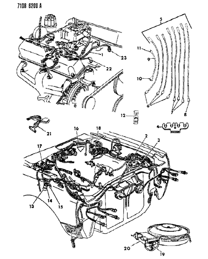 1987 Chrysler Fifth Avenue Wiring - Engine - Front End & Related Parts Diagram