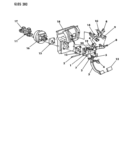 1986 Chrysler LeBaron SPACER-Brake Pedal Bracket Diagram for 4294008