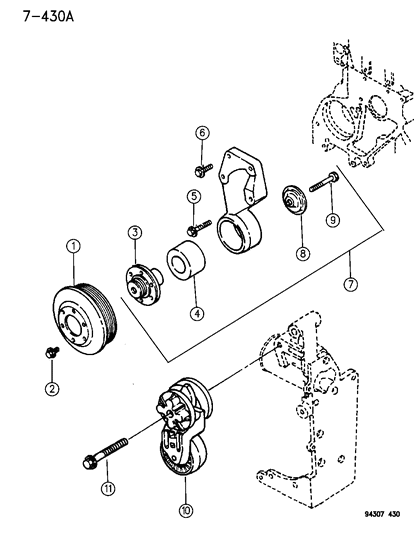 1994 Dodge Ram 2500 Drive Pulleys Diagram 2