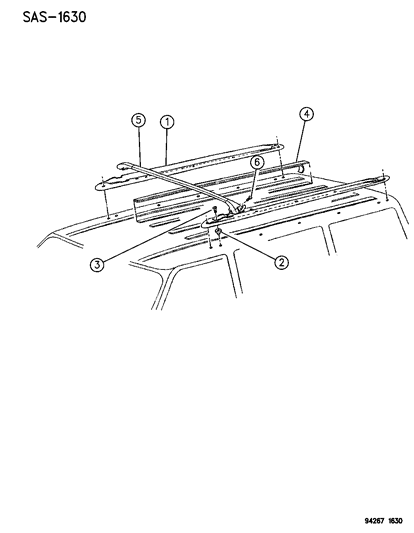 1995 Dodge Grand Caravan Nut,Side Rail to Roof Diagram for 6034859