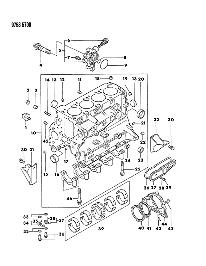 1989 Chrysler Conquest Cylinder Block Diagram